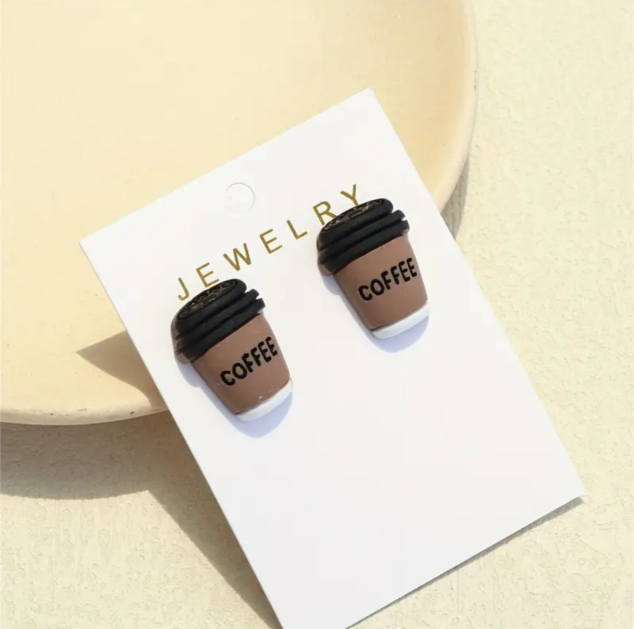 Mini Coffee Stud Earrings