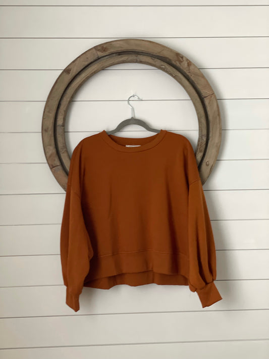 Rust Balloon Sleeve Sweatshirt